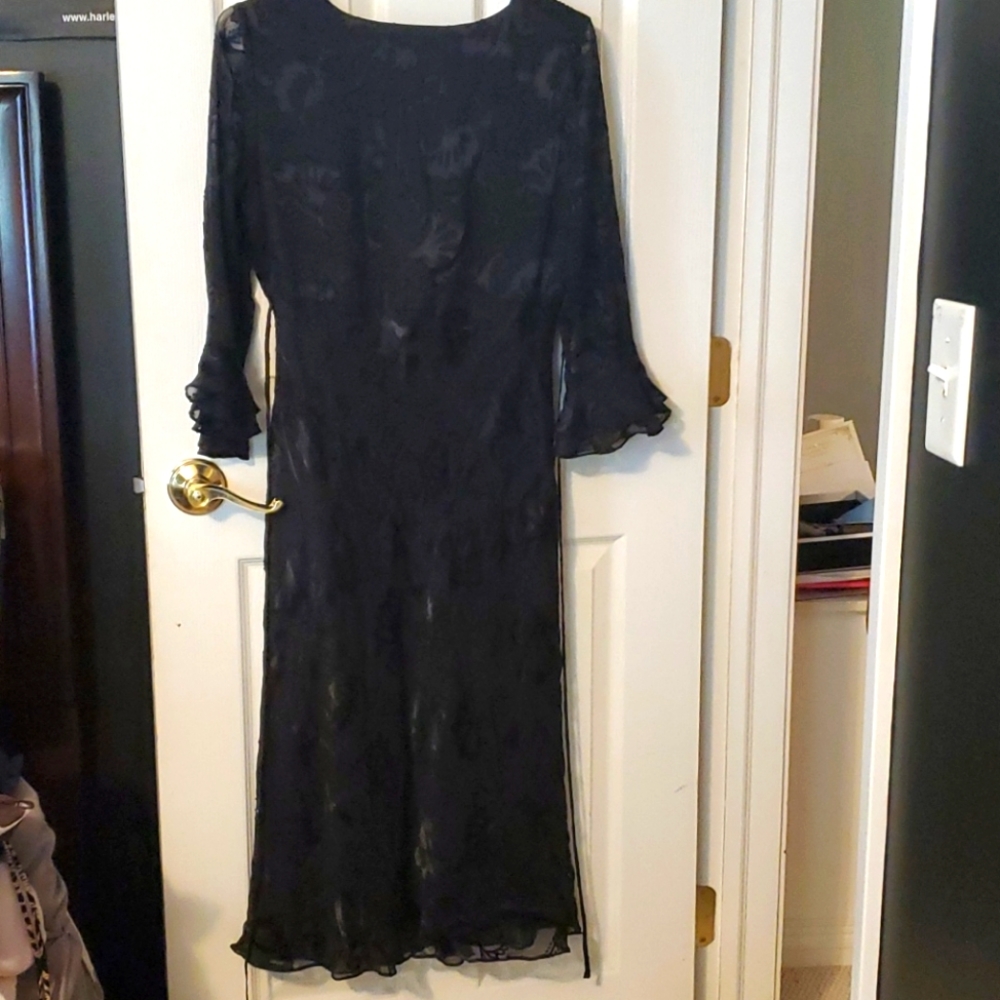 Midi length black formal dress size 8
